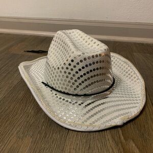 Silver Sequin Cowboy Hat